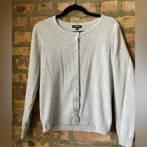 PREMISE grey button down lightweight sweater